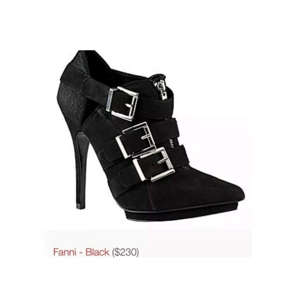 ALDO Rise x Preen Fanni Triple Buckle Front Zip Shootie Black Stiletto EU 38
